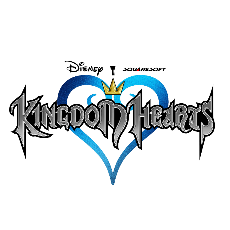 Logo of "Kingdom Hearts" featuring a heart with a crown and Disney branding.
