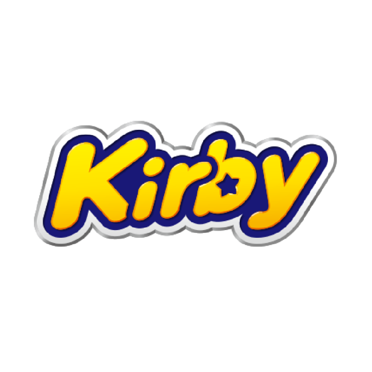 Logo of Kirby with a playful, colourful design featuring the name "Kirby".